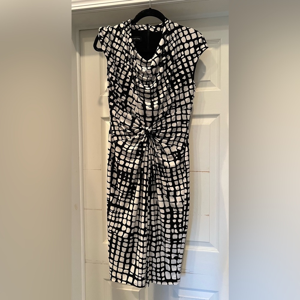 Jones New York Black and White Patterned Women's Dress size 6
